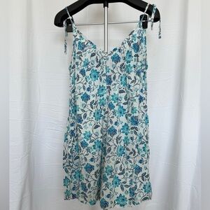White and blue floral midi dress from GAP